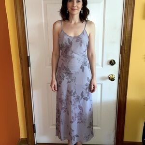 Calvin Klein Womens Lavendar Floral Sheer Nightgown. Size Med